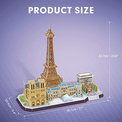 CubicFun 3D Puzzles for Kids Ages 8-10 Pairs Cityline - style: 2 CITY LINE PARIS