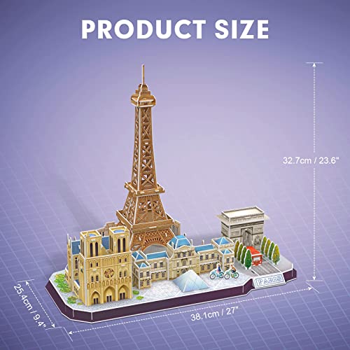 CubicFun 3D Puzzles for Kids Ages 8-10 Pairs Cityline - style: 2 CITY LINE PARIS