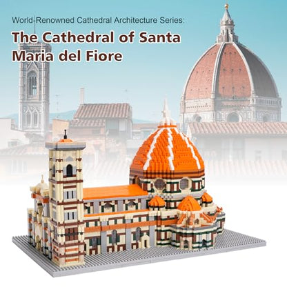 Architecture Micro Building Blocks Set 5278 PCS, Model Building Kit World-Famous Architecture Collection Building Blocks Gift for Adults - color: Santa Maria Del Fiore