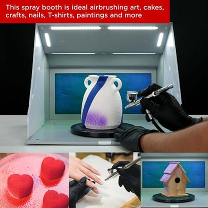 Master Airbrush Portable Airbrush Spray Booth Kit with Dual Exhaust Fans - color: Gray