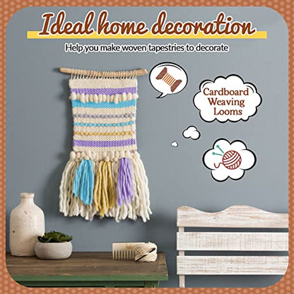 Pajean 24 Pack Cardboard Weaving Looms Weaving Wide Notch Loom Boards Loom for Beginners Knitting Sewing Crochet Basket Jewelry Arts Crafts, 6-1/2 x 13 Inch