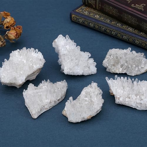 ZHIYUXI Quartz Crystals 2.8-3.5 oz Geodes Clear Quartz Crystal Cluster - color: X # Clear Quartz (2.8-3.5 Oz)