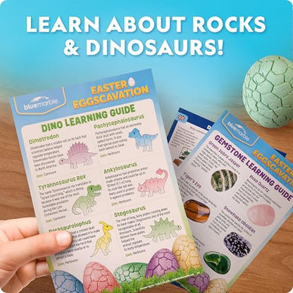 Blue Marble Easter Egg Dig Kit with Gems and Glow in the Dark Dinosaurs