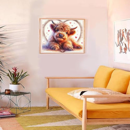 Cow Diamond Painting Kits for Adults Highland Cow Diamond Art Kits 12x16 In - color: G9465
