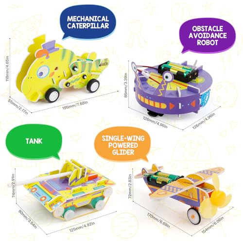 Kasfalci STEM Kits for Kids Age 8-10, STEM Toys for Boys Age 8-12, Science Experiments Robotics Engineering Projects Crafts Robot Building Activities for 6 7 8 9 10 11 12 13 14 Year Old Boys