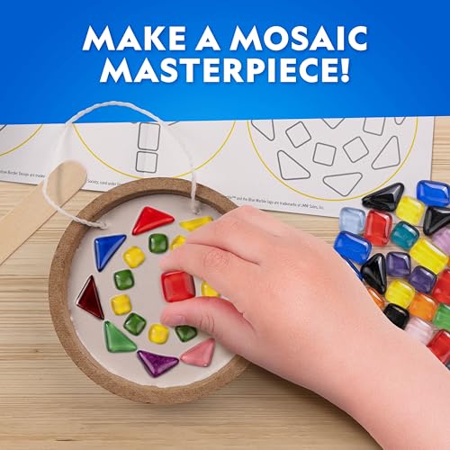 National Geographic Mosaic Arts and Crafts Kit for Kids - Mosaic Kit for Creating 3 Glass Tile Mosaic Art Projects, Includes Glass Tiles, Templates, Plaster & More, Art Supplies, Mosaic Kits for Kids - style: Mosaic Craft Kit