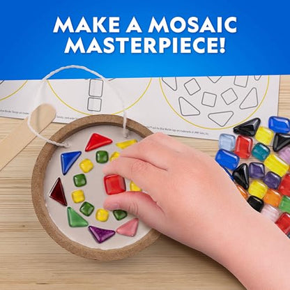National Geographic Mosaic Arts and Crafts Kit for Kids - Mosaic Kit for Creating 3 Glass Tile Mosaic Art Projects, Includes Glass Tiles, Templates, Plaster & More, Art Supplies, Mosaic Kits for Kids - style: Mosaic Craft Kit