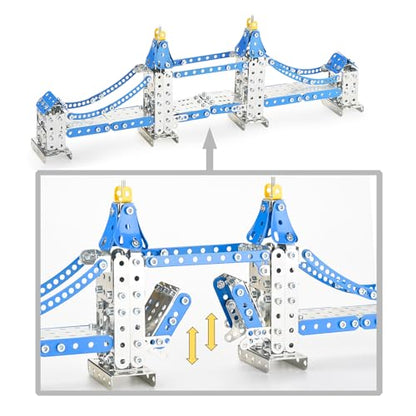Ferthor Fun Metal Model Tower Bridge Kits for Boys 8-12, 588PCS London Tower Bridge DIY STEM Building Toys for Kids to Build,Construction Sets London Bridge Britain Architecture Kit Famous Landmark