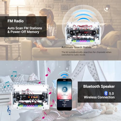 MiOYOOW DIY Bluetooth Speaker Kit with FM Radio for School and Home Use