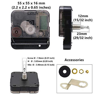 Youngtown High Torque Long Shaft Clock Movement Kit with 12 Inch Gold Hands - color: Gold, size: 29/32 inch Total shaft length