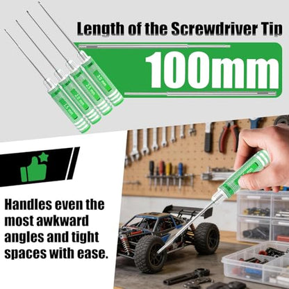 4Pcs RC Hex Drivers 1.5 2.0 2.5 3.0mm Screwdriver Hex Tool Kit - color: Green