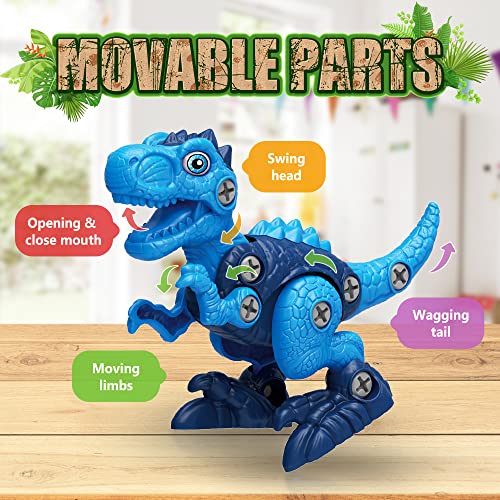 BAODLON Dinosaur Toys for 3 4 5 6 7 Year Old Boy, Take Apart Dinosaur Toys for Kid 3-5 5-7 Building Toy with Electric Drill, Learning Educational STEM Construction Toy Christmas Birthday Gift Boy Girl