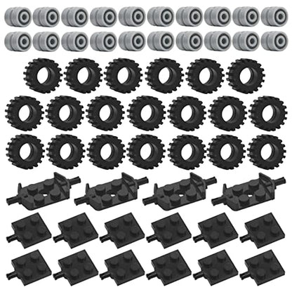 Classic Bricks Wheels and Axles Sets, Over 400 + 56Pieces Building Block Toys, Car Parts Kits with Steering Wheels, Tims, Rubber Tires