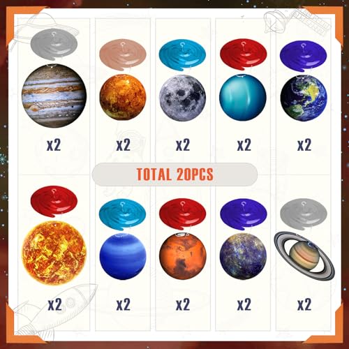 40PCS Space Solar System Theme Hanging Swirls Decorations