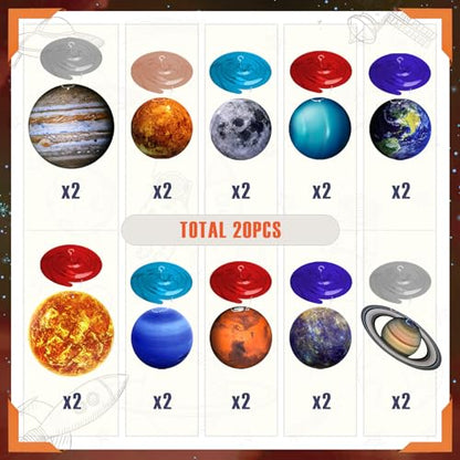 40PCS Space Solar System Theme Hanging Swirls Decorations
