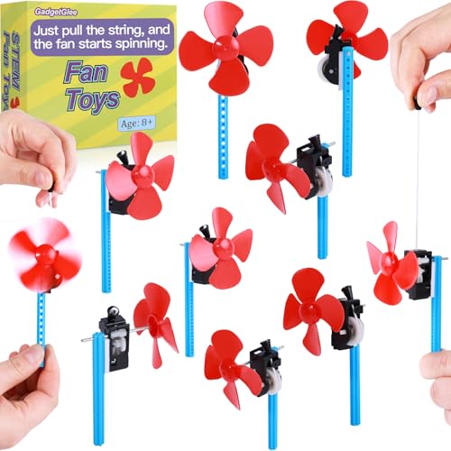 10 Bulk STEM Fan Kits for Kids, Party Favors Birthday Return Gifts Science Toys STEM Kit, Educational Classroom Crafts Projects for Boys, Summer Activities 8 9 10 Year Old