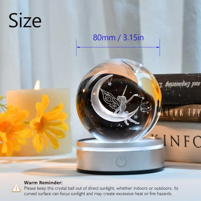 IFOLAINA Moon Fairy Crystal Ball Gifts for Girl Her Birthday Holidays - color: Fairy