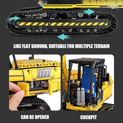 Mould King 13112 RC Excavator Building Set, Remote Control Truck Model Kit
