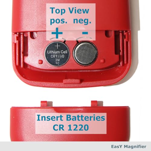 EasY Magnifier Small Pocket Magnifying Glass 3.0X with LED Light for Reading; Lighted Hand Held Coin Loupe; Mini Magnify Lens; Gifts for Seniors - color: Sedona Red