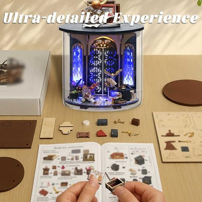 Flever Dollhouse Miniature DIY House Kit Creative Room Dream Bottle Series with Furniture for Romantic Valentine's Gift (Magic Gate) - color: Magic Gate
