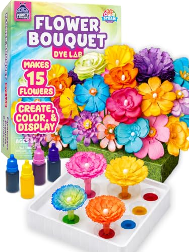 DIY Flower Bouquet Craft Kit for Girls Ages 6-12, Paper Flower Science