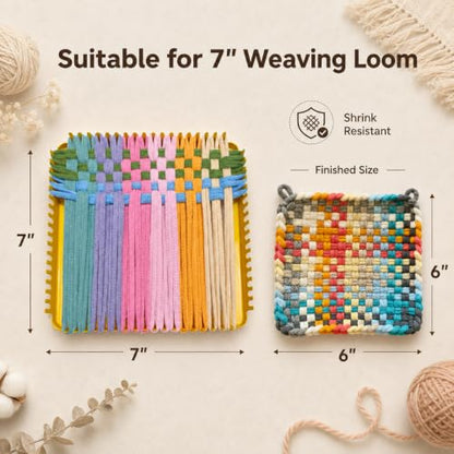SOOHAOLISS 288PCS Cotton Loops for Potholders 7" with 12 Pastel Colors - color: 7‘’ 288pcs in 12 Pastel Colors