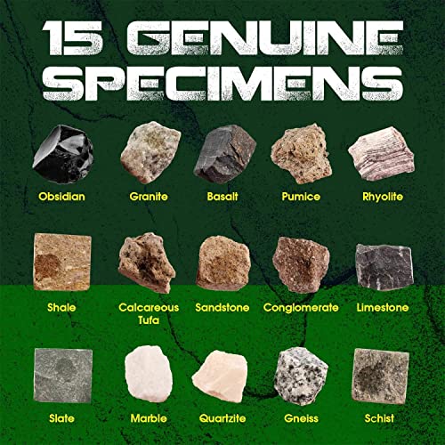 Piano Potato Rock and Mineral Kit 15 PCS with Box, STEM Geology for Kids - style: Rock Kit
