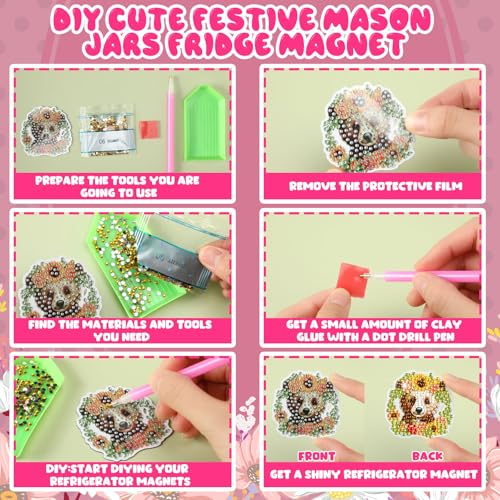 Xuhal 30 Pcs Animal Diamond Painting Magnets Diamond Art Kits for Adults - color: Wreath