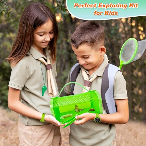 Bug Catcher Kit & Outdoor Explorer Kit for Kids, 10 Pcs Bug Catching Kit - color: Green