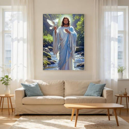 CHWGLFGG 5D Jesus Diamond Art Kits for Adults Beginners 12x16 Inch - color: KM1075-1