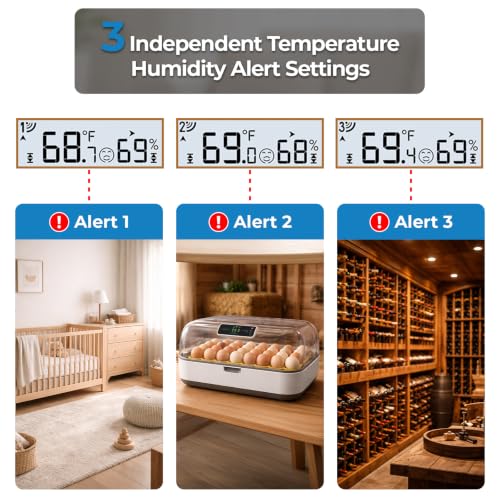 Indoor Outdoor Thermometer Wireless 4.5 Inch Display Digital Hygrometer - color: White