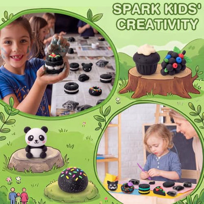 Air Dry Clay Bulk, Modeling Clay for Kids, 100 Pcs, Black - color: Black