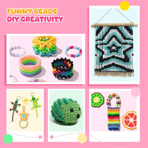 Simetufy 6000Pcs Pony Beads 30 Colors Kandi Beads Bulk for Bracelet Making
