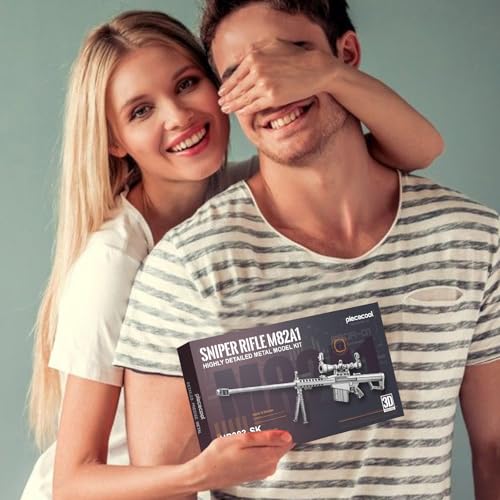 Piececool Gun Metal Model Kit, Sniper Rifle M82A1 Model Building Kits for Adults Brain Teaser Puzzles for Stress Relief DIY Assembling Crafts, Best Birthday Gifts - color: M82a1
