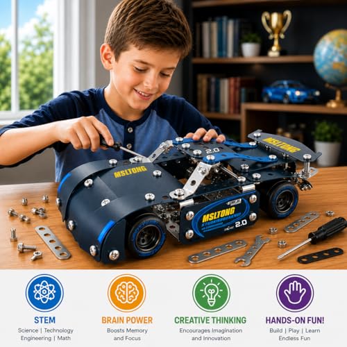 Assembly Metal Model Car Kit,207 Pieces - color: Balck