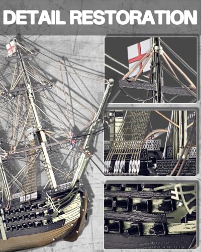 Piececool 3D Metal Puzzles for Adults, HMS Victory Battleship Model Kits Crafts for Adults to Build DIY Models Puzzles, Ideal Creative Great Gift for Family Time Home Decor- 389Pcs - style: HMS Victory