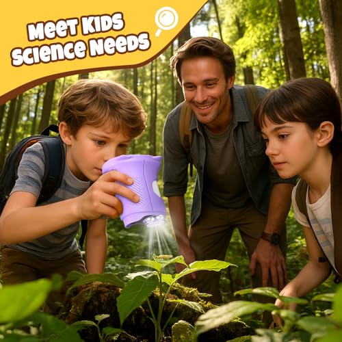 Handheld Digital Mini Microscope for Kids: 1000X 4K 2.4" Microscopes Toys - color: Purple