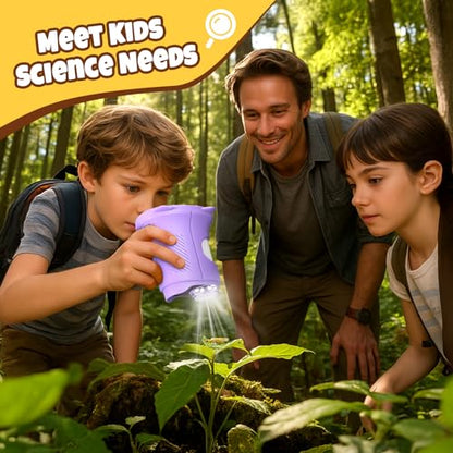 Handheld Digital Mini Microscope for Kids: 1000X 4K 2.4" Microscopes Toys - color: Purple