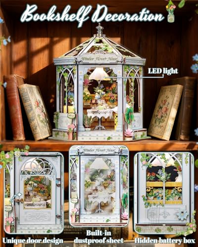 CUTEBEE DIY Miniature House Kit for Adults, Flower House Book Nook - color: Windsor Flower House