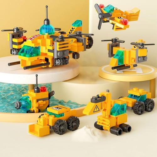 136-Piece Urban Engineering Building Blocks Set - Build 7 Cool Models: Construction Airplane, Vehicles, Submarine & More | STEM Toys for Kids Ages 6-12 | Creative Gift for Boys & Girls - color: High Altitude Engineering
