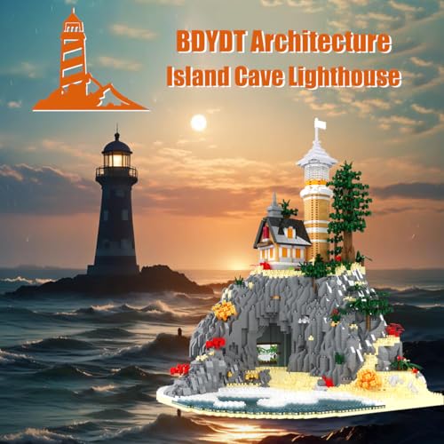 BDYDT Architecture Island Cave Lighthouse Micro Building Blocks Sets（5686PCS）- Building Block Model Gifts and Unique Collectibles Suitable for Children and Adult Creative Enthusiasts