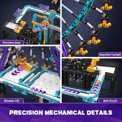 Mould King 26018 Ball Ferris Wheel Building Set - 4402+ Piece Motorized Kinetic Marble Run Engineering Model, Dynamic Mechanical Display Kit for Ages 14+/Adults Collectors