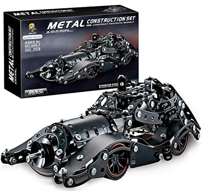 Erector Sets for Boys Age 8 9 10 11 12-16 and Older, 332 Pcs Batman Model Car Building Set for Kids Ages 8-12 Year and Up Metal STEM Educational Toy for Kids Boys Girls or Adults - style: Batmobile Model