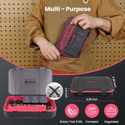 HARDELL Mini Cordless Rotary Tool Kit 129Pcs, Multi-Purpose DIY Craft Tool - color: Pink Pro