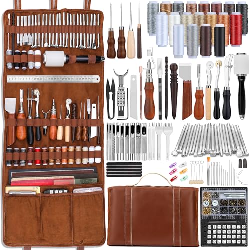 TLKKUE Leather Tooling Kit Leather Craft Tools Leatherworking Kit