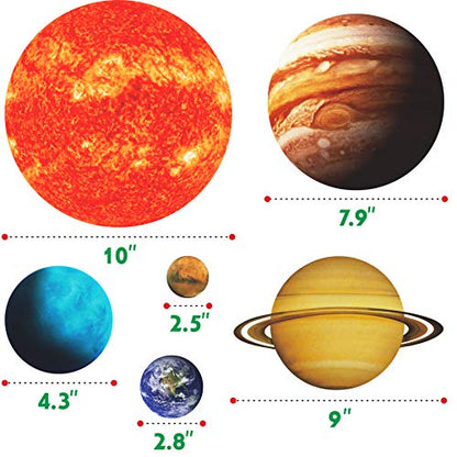 Giant Magnetic Solar System with 12 Individual Briefing Magnets.Perfect for Toddlers and Kids. (24 PCS)