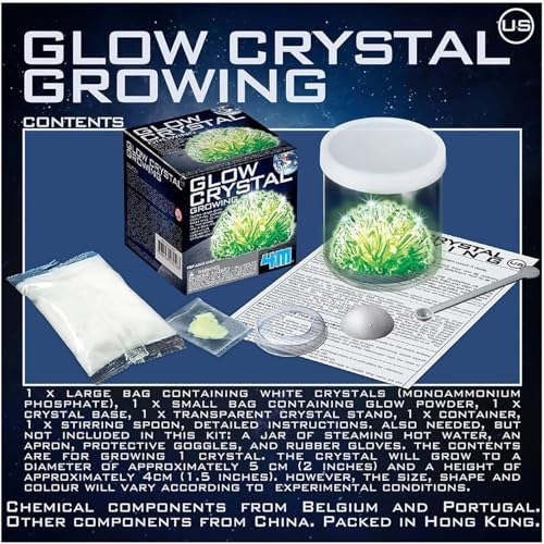 4M Glow Crystal Growing Kit - DIY Science STEM Experiment for Ages 10+