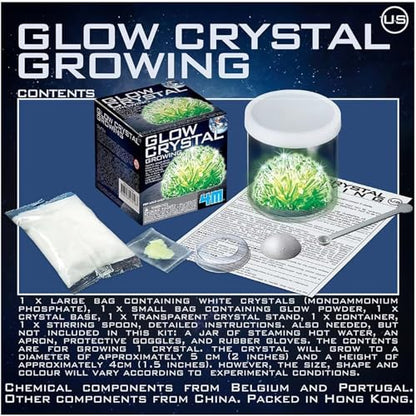 4M Glow Crystal Growing Kit - DIY Science STEM Experiment for Ages 10+