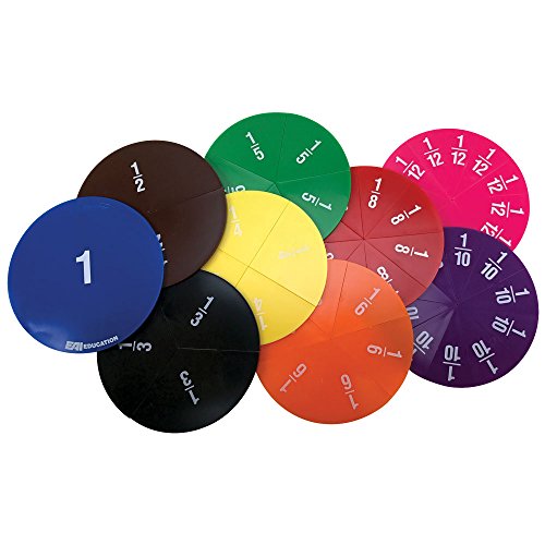EAI Education Fraction Circles: Numbered - Set of 51 (Pack of 4) - size: Approximately 3.5 inches in diameter (Pack of 4)