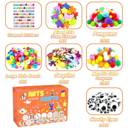 VLUSSO DIY Arts and Crafts Supplies Kit Materials Set for Kids and Toddlers - size: 2000pcs-1